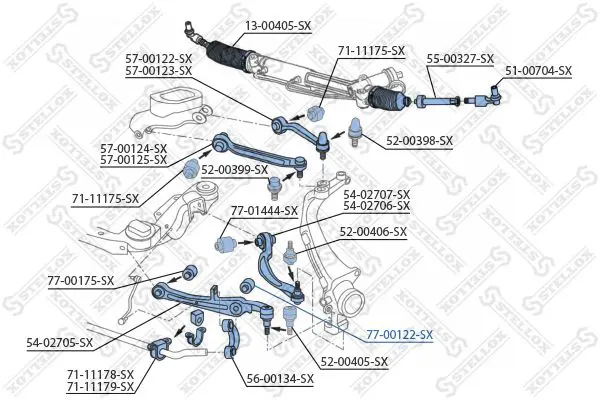 Handler.Part Control arm-/trailing arm bush Stellox 7700122SX 2