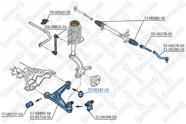 Handler.Part Control arm-/trailing arm bush Stellox 7700147SX 2