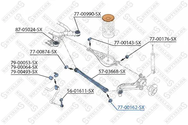 Handler.Part Control arm-/trailing arm bush Stellox 7700162SX 2