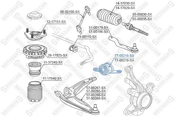 Handler.Part Control arm-/trailing arm bush Stellox 7700218SX 2