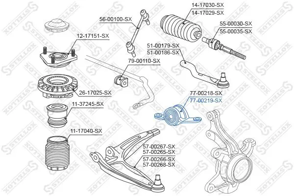 Handler.Part Control arm-/trailing arm bush Stellox 7700219SX 2