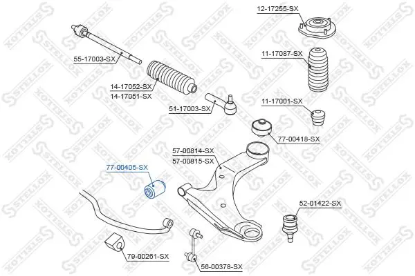 Handler.Part Control arm-/trailing arm bush Stellox 7700405SX 2