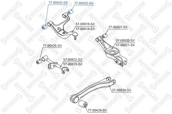 Handler.Part Control arm-/trailing arm bush Stellox 7700425SX 1