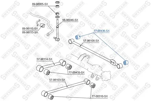 Handler.Part Control arm-/trailing arm bush Stellox 7700436SX 1