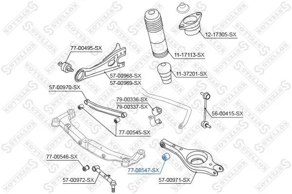 Handler.Part Control arm-/trailing arm bush Stellox 7700547SX 2