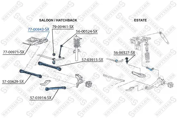 Handler.Part Control arm-/trailing arm bush Stellox 7700843SX 2