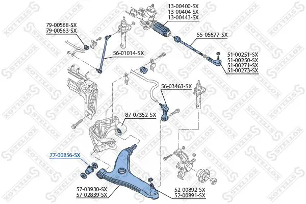 Handler.Part Control arm-/trailing arm bush Stellox 7700856SX 2