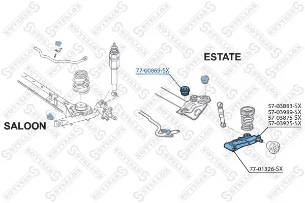 Handler.Part Control arm-/trailing arm bush Stellox 7700869SX 2