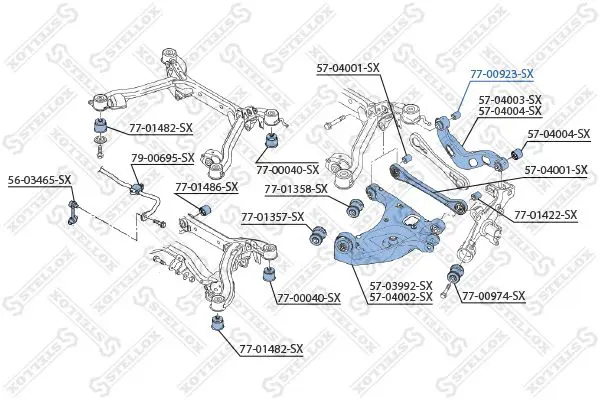 Handler.Part Control arm-/trailing arm bush Stellox 7700923SX 2