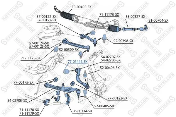 Handler.Part Control arm-/trailing arm bush Stellox 7701444SX 1