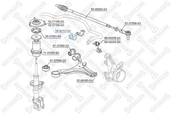 Handler.Part Stabiliser mounting Stellox 7900111SX 2