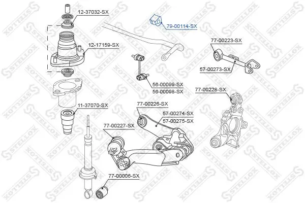 Handler.Part Stabiliser mounting Stellox 7900114SX 2