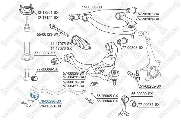 Handler.Part Stabiliser mounting Stellox 7900290SX 2