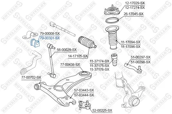 Handler.Part Stabiliser mounting Stellox 7900301SX 2