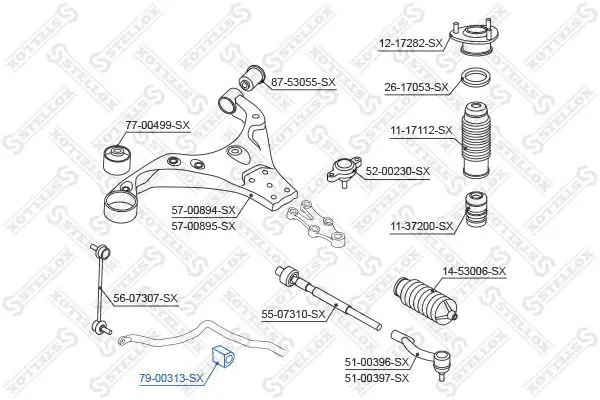 Handler.Part Stabiliser mounting Stellox 7900313SX 1