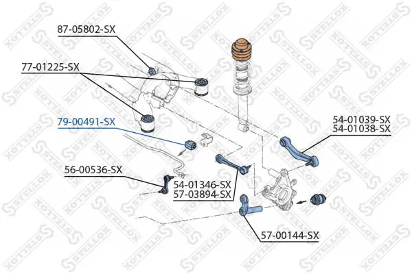 Handler.Part Stabiliser mounting Stellox 7900491SX 2