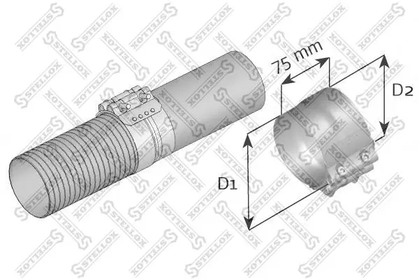 Handler.Part Pipe connector, exhaust system Stellox 8201075SX 1