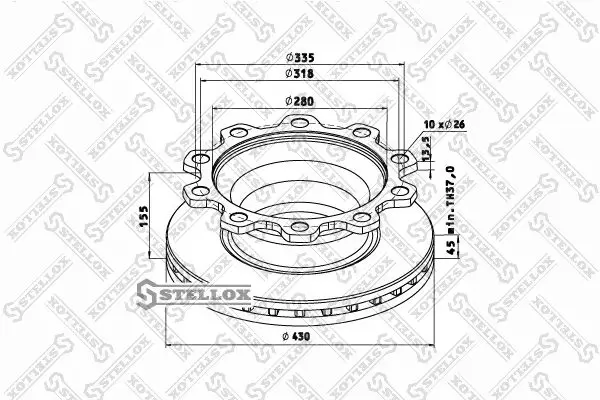 Handler.Part Brake disc Stellox 8500705SX 1