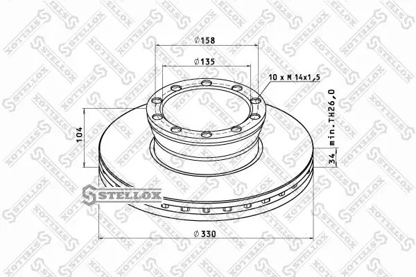 Handler.Part Brake disc Stellox 8500710SX 1