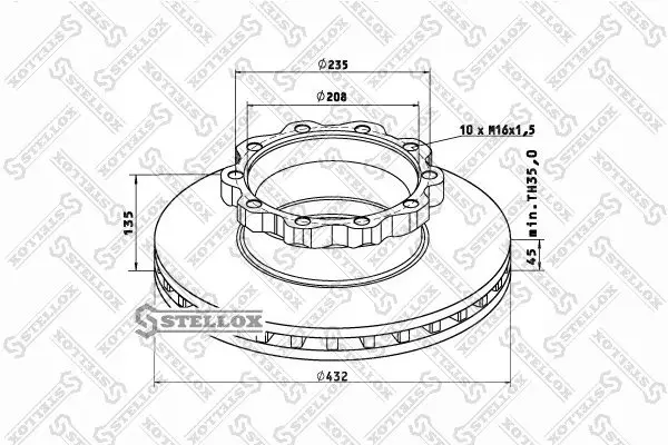 Handler.Part Brake disc Stellox 8500713SX 1