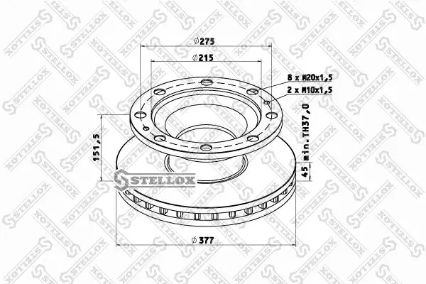 Handler.Part Brake disc Stellox 8500785SX 1