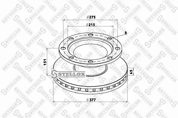 Handler.Part Brake disc Stellox 8500786SX 1