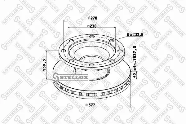 Handler.Part Brake disc Stellox 8500804SX 1