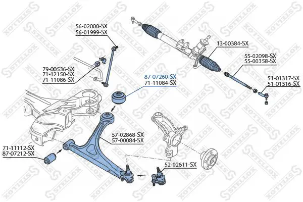 Handler.Part Control arm-/trailing arm bush Stellox 8707260SX 2