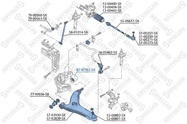 Handler.Part Control arm-/trailing arm bush Stellox 8707352SX 2