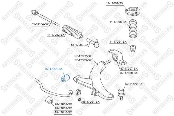 Handler.Part Control arm-/trailing arm bush Stellox 8717001SX 2