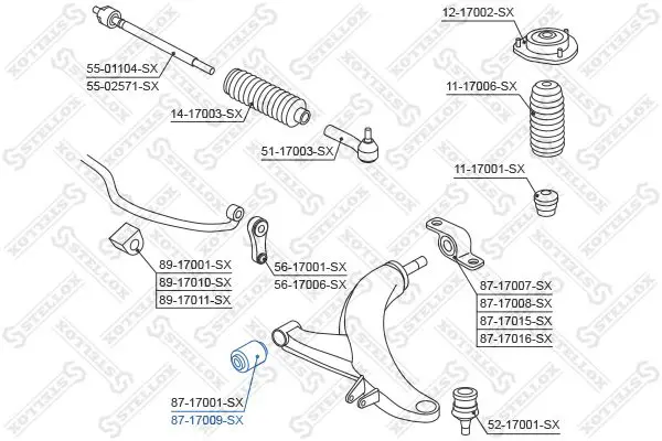 Handler.Part Control arm-/trailing arm bush Stellox 8717009SX 2