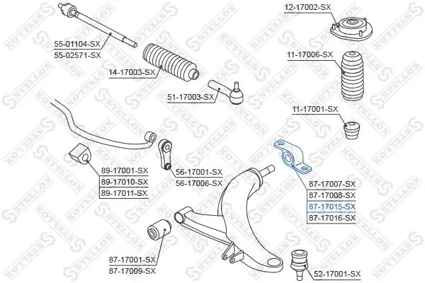 Handler.Part Control arm-/trailing arm bush Stellox 8717015SX 2