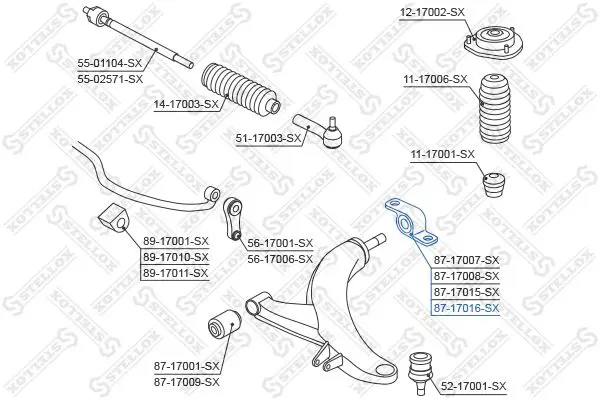 Handler.Part Control arm-/trailing arm bush Stellox 8717016SX 2