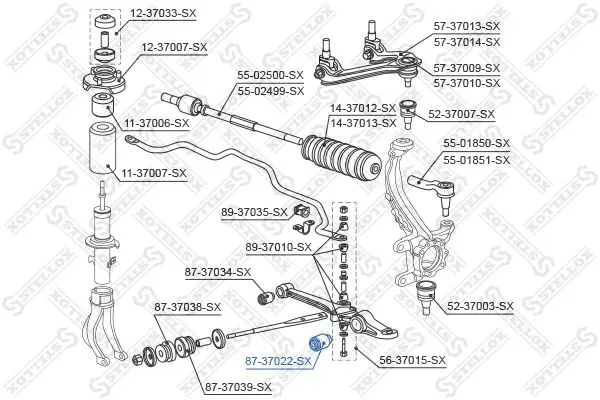 Handler.Part Control arm-/trailing arm bush Stellox 8737022SX 2