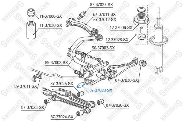 Handler.Part Control arm-/trailing arm bush Stellox 8737028SX 2