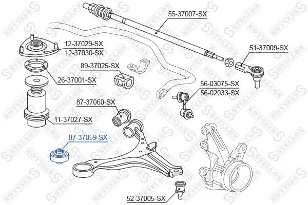 Handler.Part Control arm-/trailing arm bush Stellox 8737059SX 2