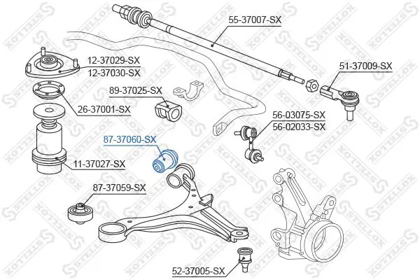 Handler.Part Control arm-/trailing arm bush Stellox 8737060SX 2