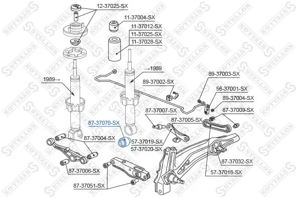 Handler.Part Control arm-/trailing arm bush Stellox 8737070SX 2