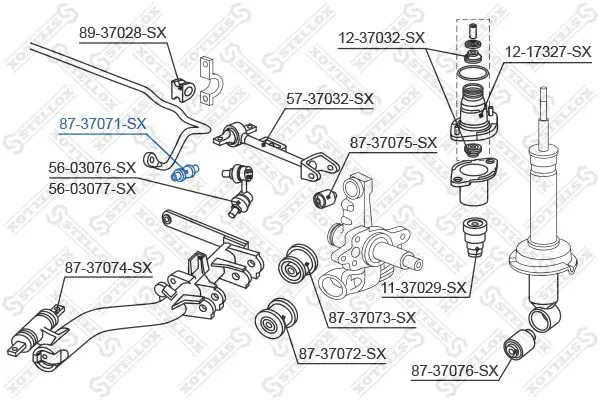 Handler.Part Control arm-/trailing arm bush Stellox 8737071SX 2