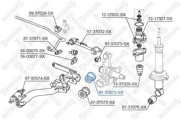 Handler.Part Control arm-/trailing arm bush Stellox 8737073SX 2