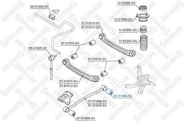 Handler.Part Control arm-/trailing arm bush Stellox 8751009SX 2