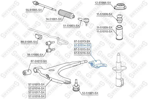 Handler.Part Control arm-/trailing arm bush Stellox 8751014SX 2