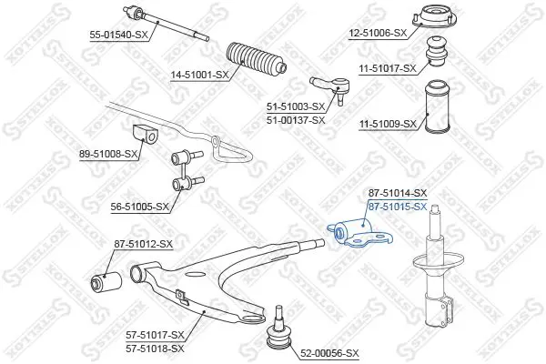 Handler.Part Control arm-/trailing arm bush Stellox 8751015SX 2