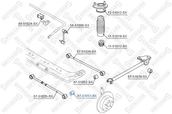 Handler.Part Control arm-/trailing arm bush Stellox 8751051SX 2