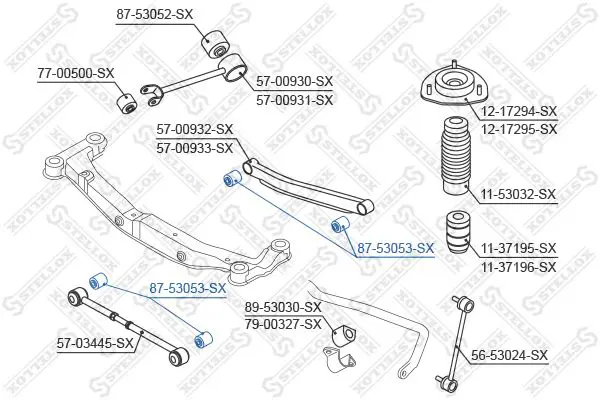 Handler.Part Control arm-/trailing arm bush Stellox 8753053SX 2