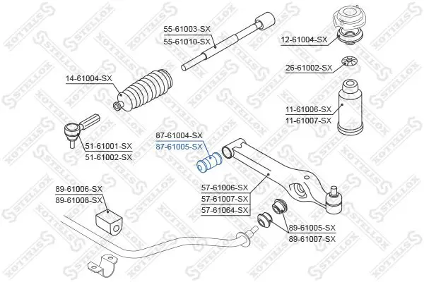 Handler.Part Control arm-/trailing arm bush Stellox 8761005SX 1