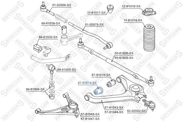 Handler.Part Control arm-/trailing arm bush Stellox 8761014SX 2