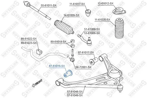 Handler.Part Control arm-/trailing arm bush Stellox 8761016SX 2