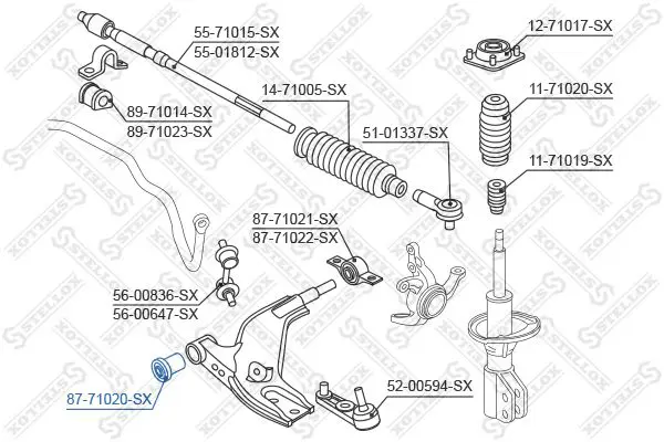 Handler.Part Control arm-/trailing arm bush Stellox 8771020SX 2