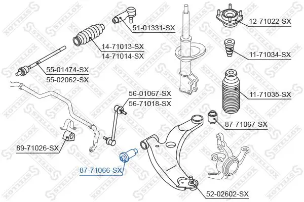 Handler.Part Control arm-/trailing arm bush Stellox 8771066SX 2